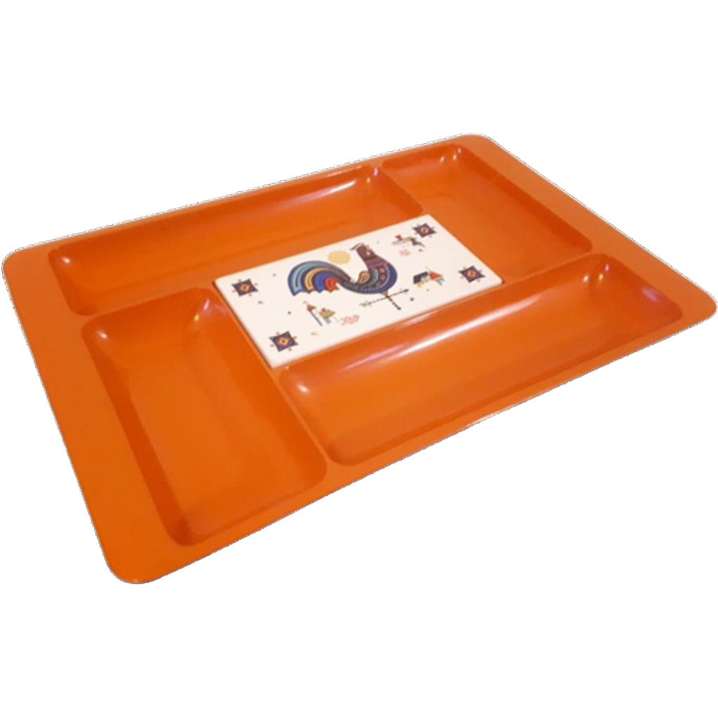 Vintage Hapjes Schaal Kaasplank Retro Oranje Jaren 70 image 1