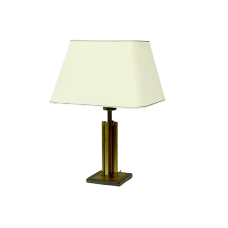 Willy Rizzo Style Brass And Copper Table Lamp 1970s image 1