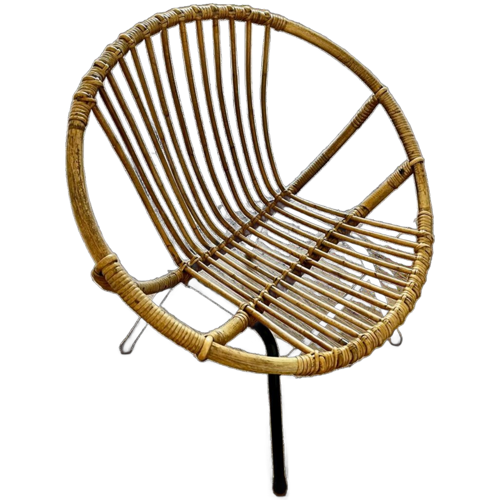 Rohé Noordwolde Rotan Bamboe Fauteuil 1960 image 1