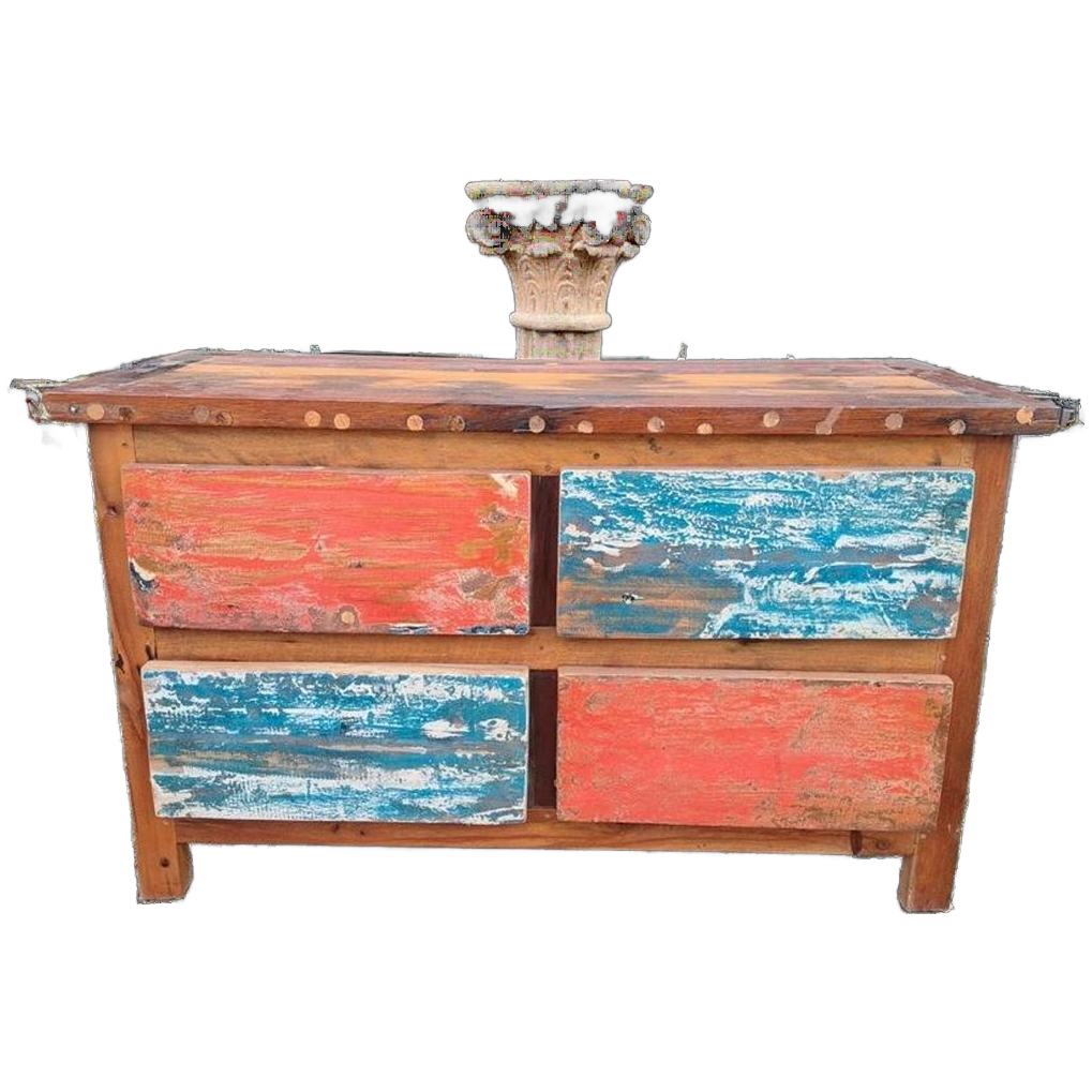 Kleurrijk Tv Meubel, Sidetable, Console Gemaakt Van Sloophou image 1
