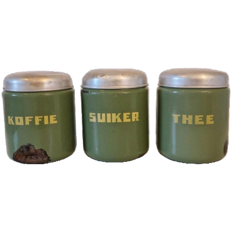 Emaille Koffie Thee Suiker Bussen image 1