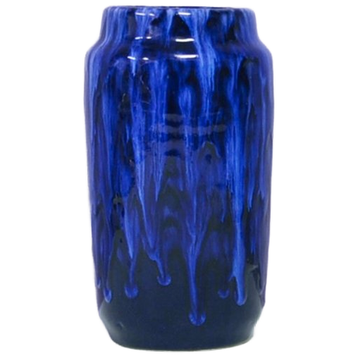 Glanzende Blauwe West Germany Vaas image 1