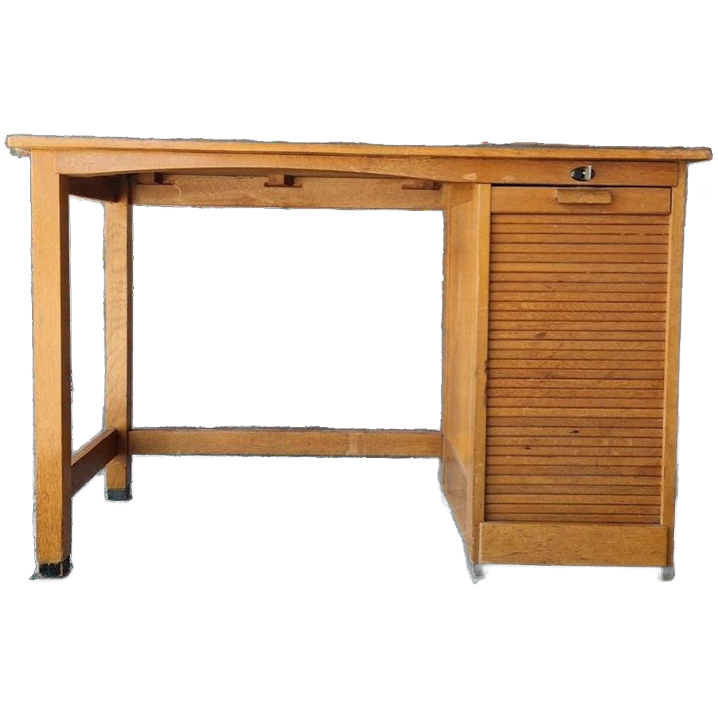Antiek Artdeco Bureau Beuken Bureau Vintage image 1