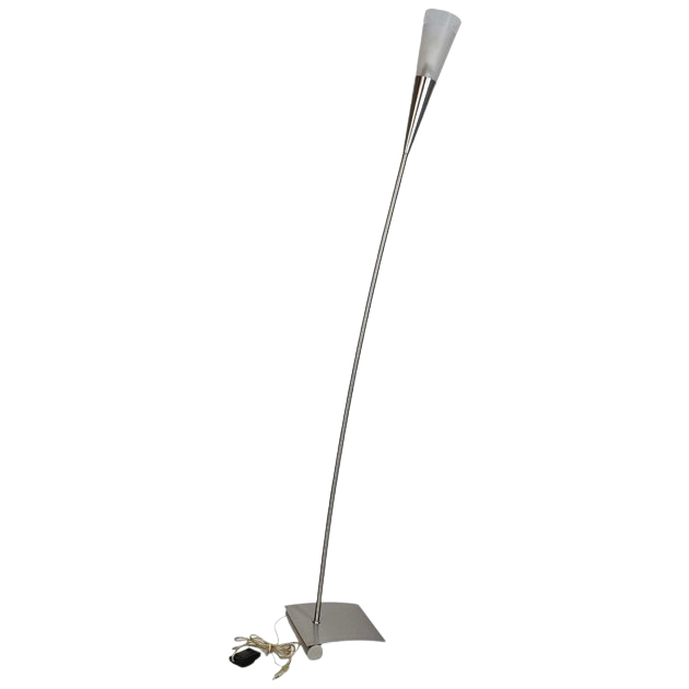 Hala Zeist - Vloerlamp - Geborsteld Staal - Gesatineerd Glas - Post Modern - 90's image 1