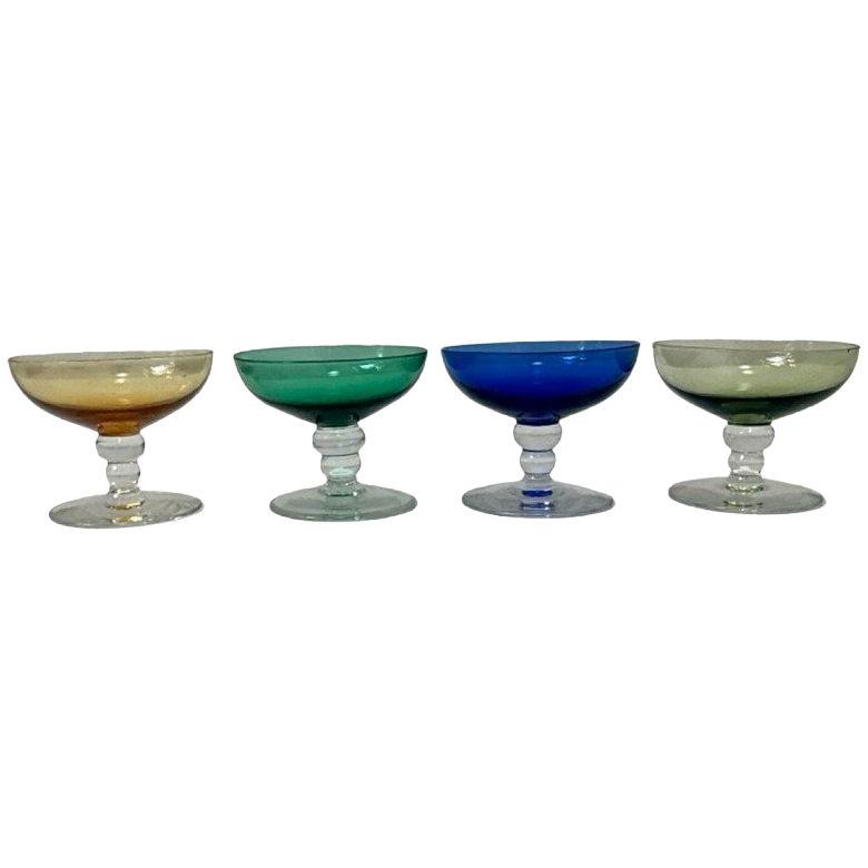 Max Verboeket For Kristalunie Maastricht - Carnaval Glass - Set Of 4 Small Shot Glasses image 1