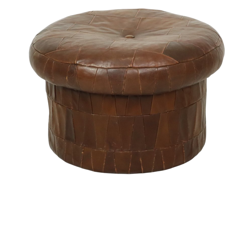 Design Mushroom Poef Opbergruimte De Sede Bruin Leer 57cm image 1