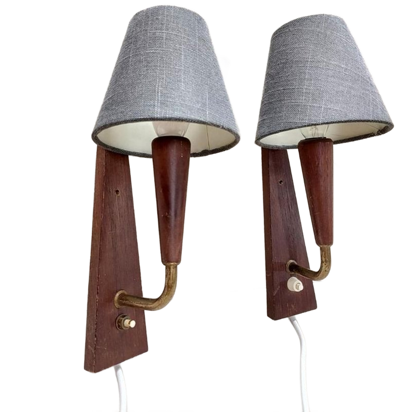 Set Teak Wandlampjes image 1
