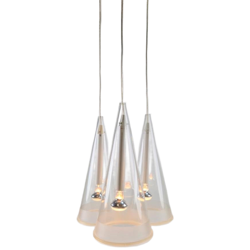 【廃盤】イタリア・FLOS社「FUCSIA」3灯 Flos Hanglamp Metal Transparent bij Reliving