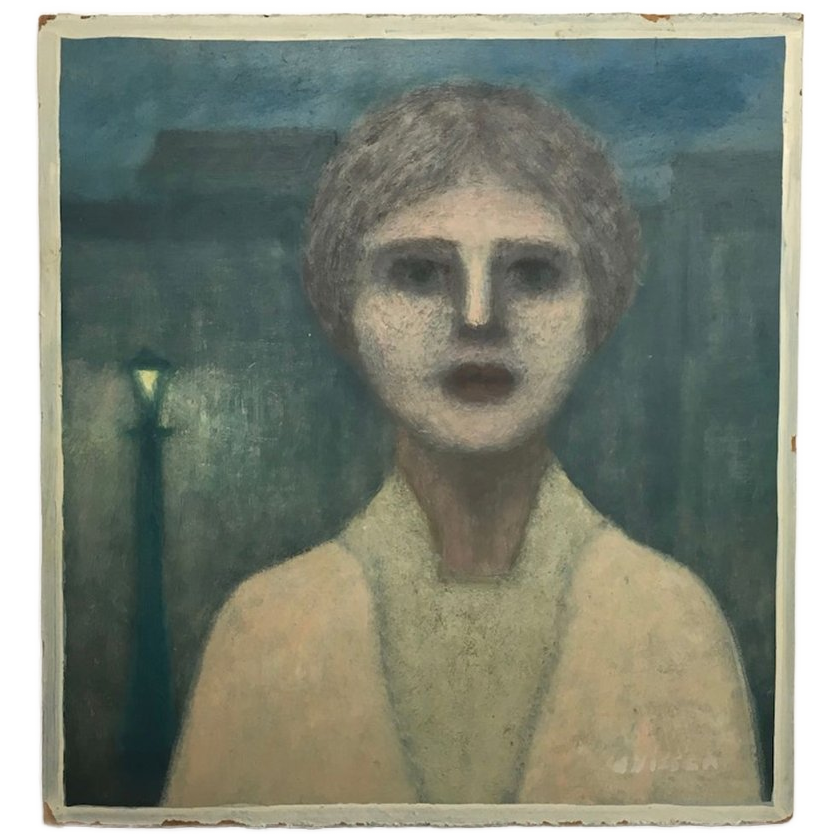 Jan Visser, Vrouwenportret, Gesigneerd image 1