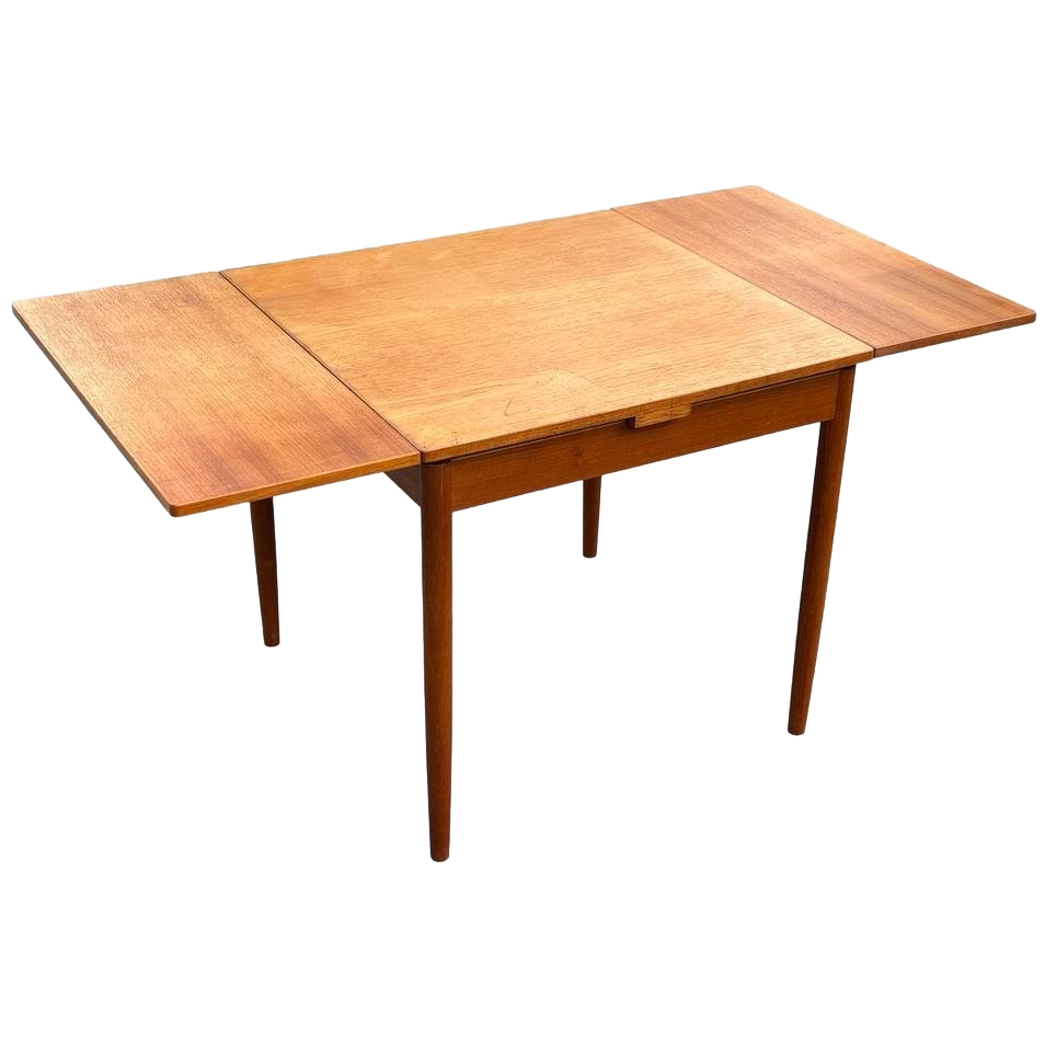 Vintage Eettafel Table Teak Fineer Jaren 60 Uitschuifbaar image 1