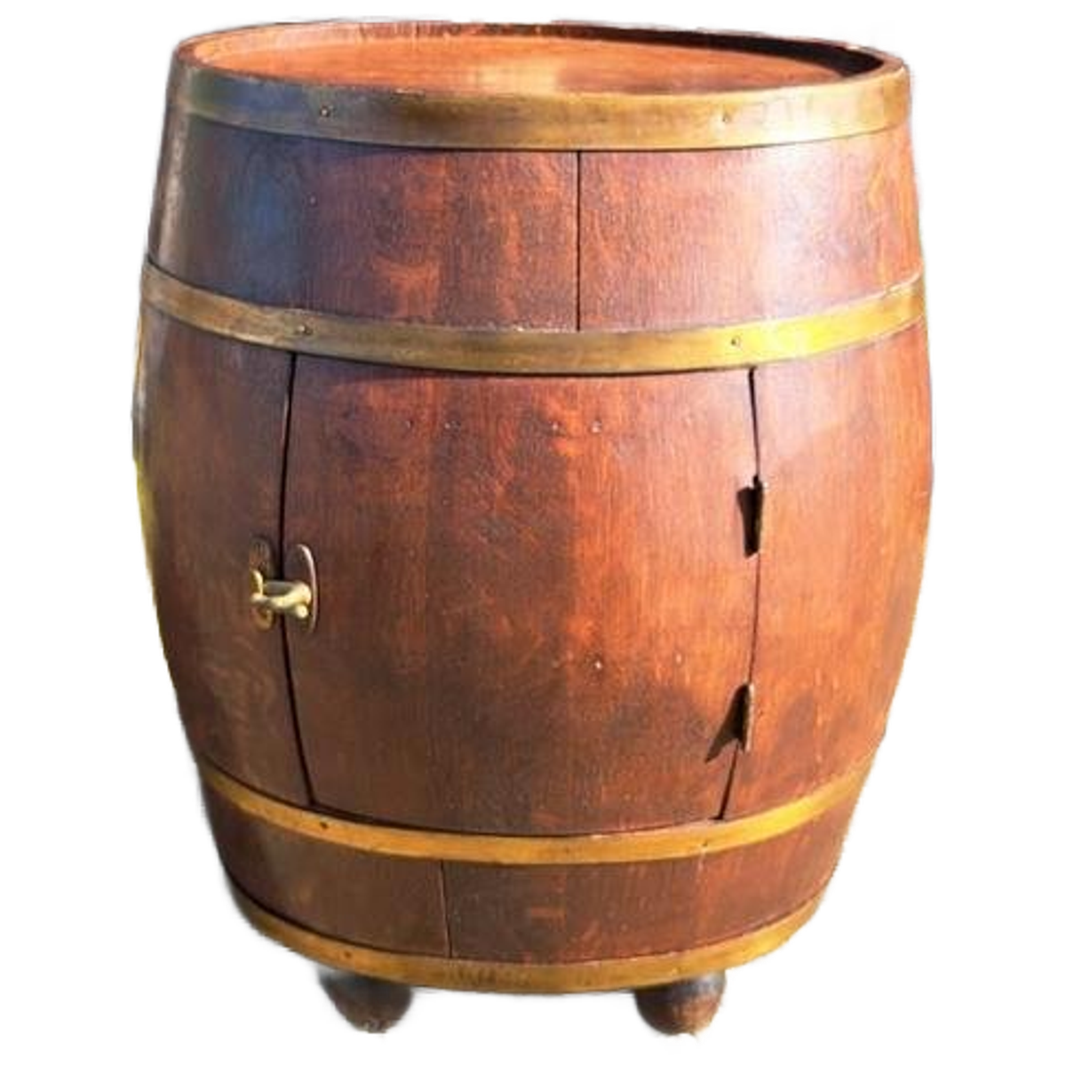 Antieke Ovaal Wijnvat, Drankton, Bar, Wijnrek Afm. 45 X 35cm image 1