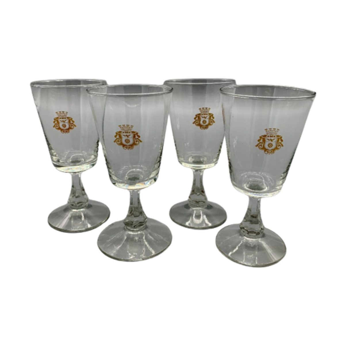 Set Voetglaasjes Met Goudkleurig Wapen 4 Stuks image 1