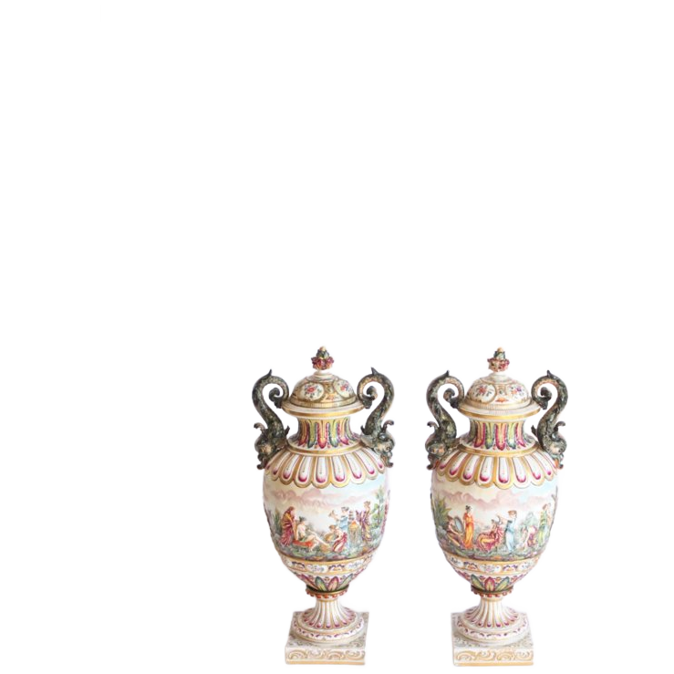 Capodimonte Vases, Late 19th, Set Of Two image 1