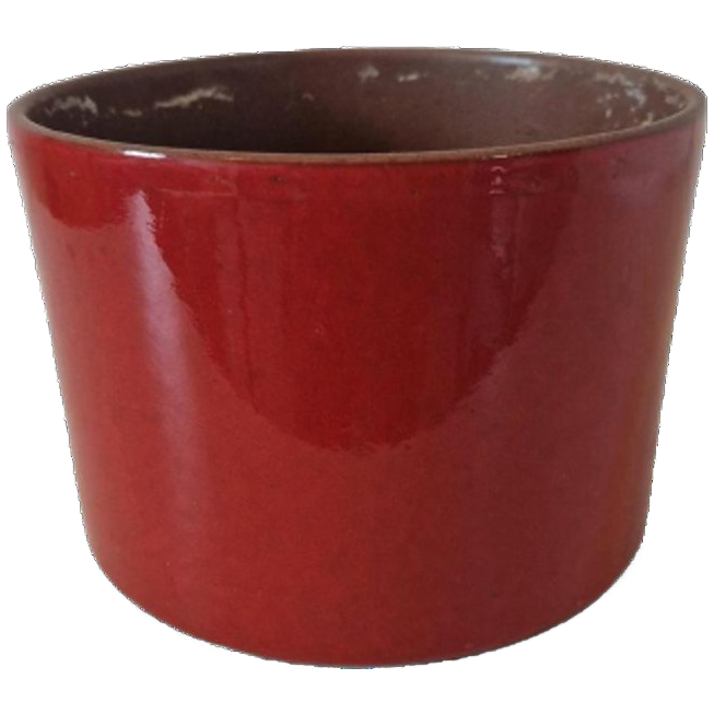 Vintage Bloempot Rood Oranje Keramieke Pot image 1