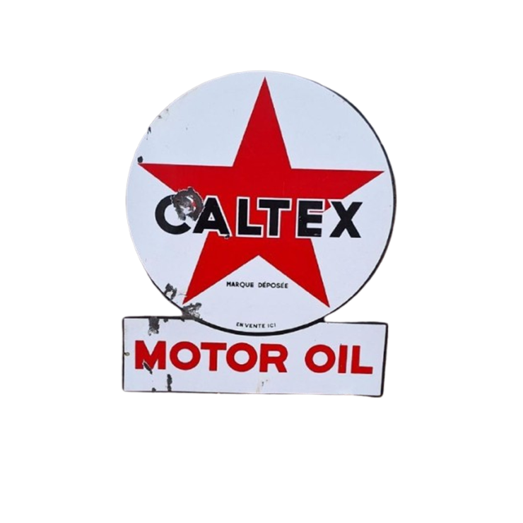 Dubbelzijdig Xl Emaille Reclame Bord Van Caltex Motor Oil️⛽️ image 1