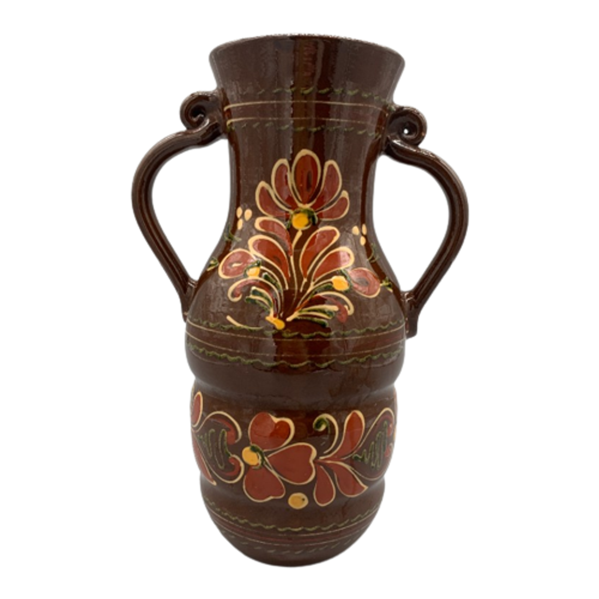Vintage Grote Vaas Bruin Aardewerk image 1