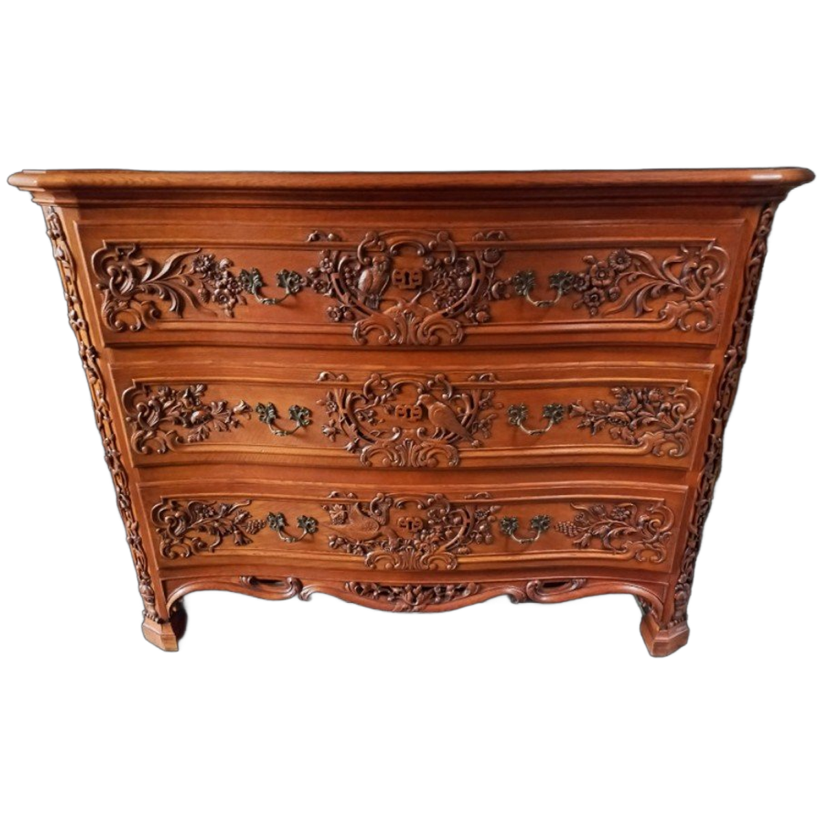 Louis Xv Franse Gebeeldhouwde Eiken Commode. image 1