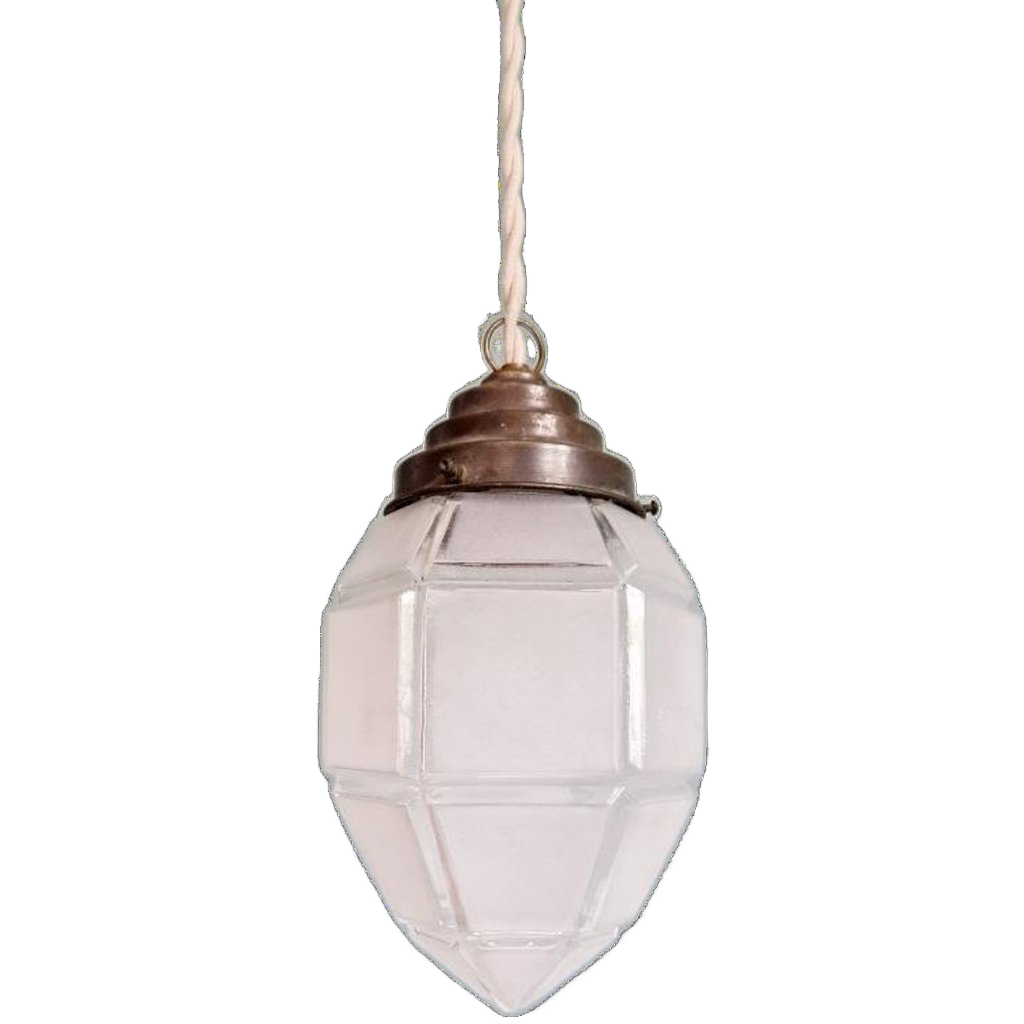 Art Deco Hanglamp In Gesatineerd Glas, 1920-30s image 1