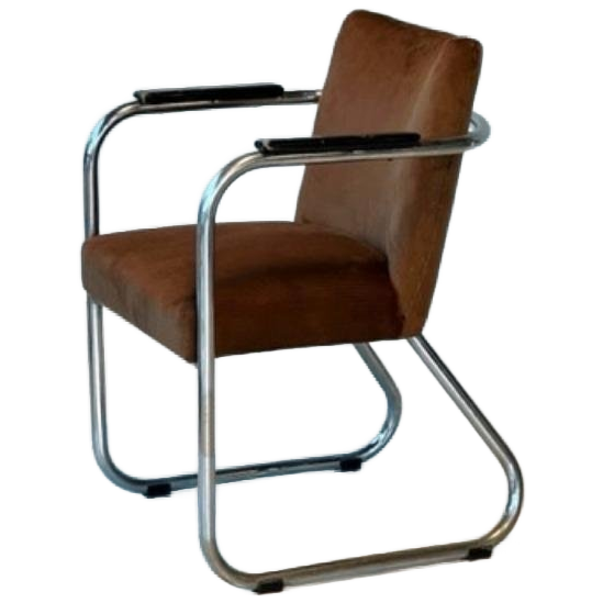 Jaren 30 Armstoel Vintage Sledestoel Buisframe Bauhaus Stoel image 1