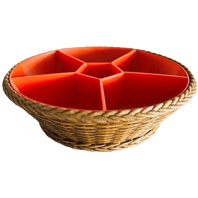 Emsa Serveerschaal Hapjesschaal Oranje Mid-century 1970’s image 1