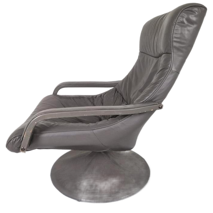 Vintage Jaren 70 Leren Draai Fauteuil Space Age Tulp Voet image 1