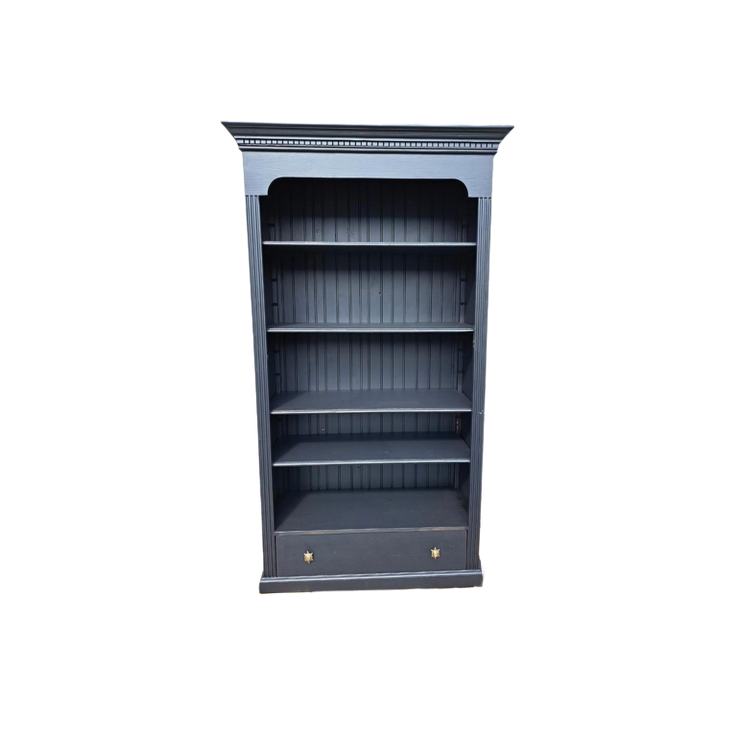 Mat Zwarte Boekenkast Met Lade Boekenkast Reliving