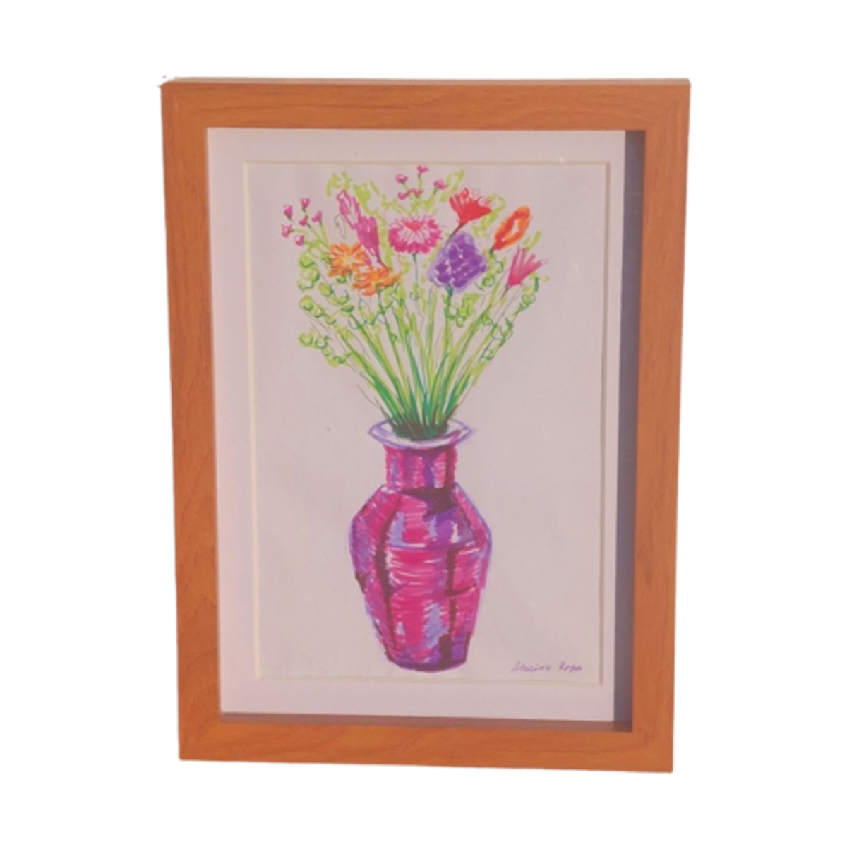 Origineel Tekening Watercolour Brush Pens. Paars, Roze Schilderij image 1