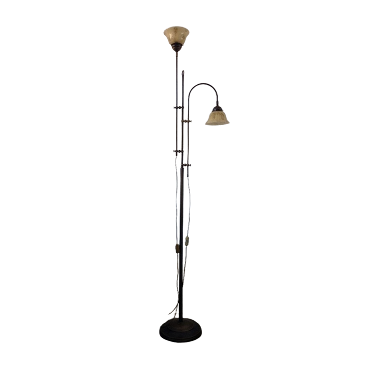 Vloerlamp Met Gemarmerde Glazen Kappen image 1