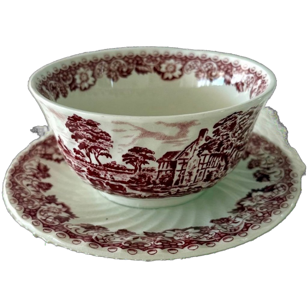 Prachtige Soepschaal Van Barratts Elizabethan Staffordshire Ware, Engels image 1