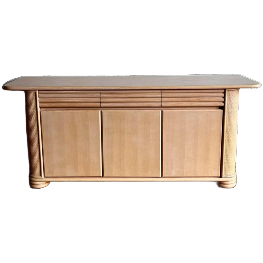 Sale Italiaans Bamboe Rotan Sideboard Dressoir Vintage image 1