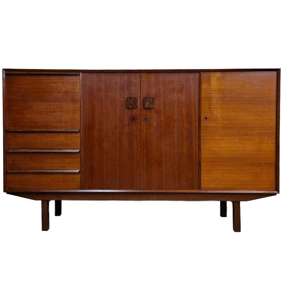 Vintage Kast Highboard Hilker Wandkast Dressoir Bar Bureau image 1