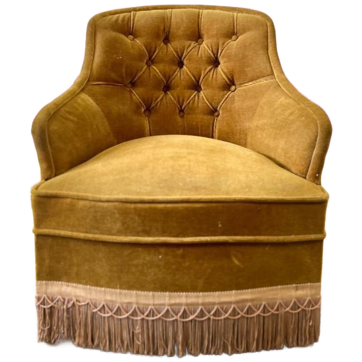 Vintage Eenzit / Zetel / Fauteuil Met Franjes image 1