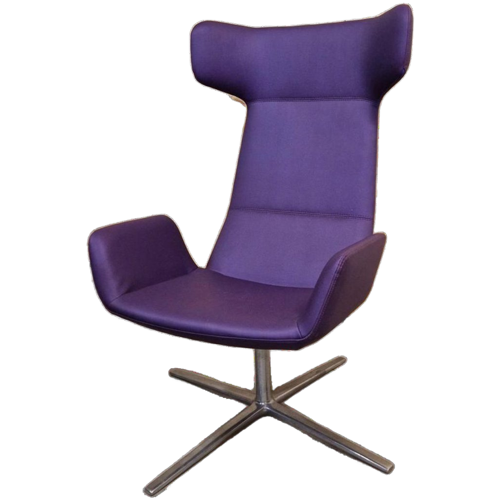 Stijlvolle Strakke Lexi Lounge Paarse Draaifauteuil image 1