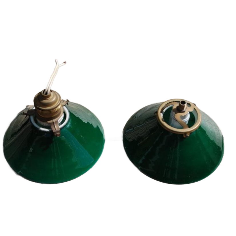 Antieke Groene Hanglampjes Glas image 1