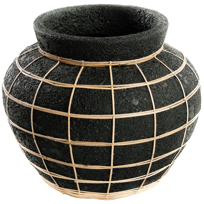 Bazar Bizar | De Belly Vaas - Zwart Naturel - L image 1