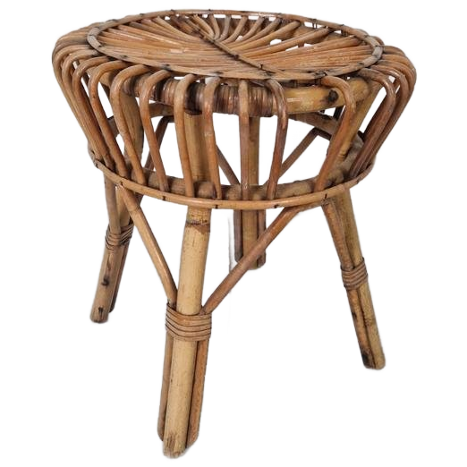 Vintage Franco Albini Rotan Bamboe Krukje Design. image 1