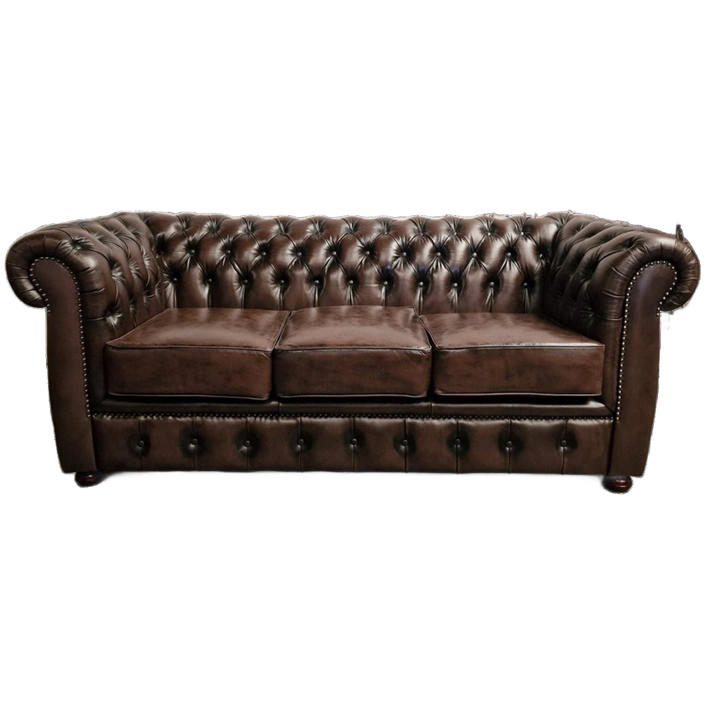 Chesterfield Cresswell 3-zits – Antiek Bruin | 100% Leder | Tijdloze Elegantie image 1