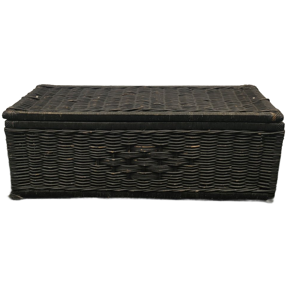 Grote Rieten Rotan Opbergmand Met Deksel image 1