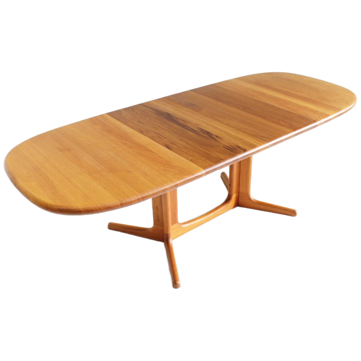 Vintage Glostrup Deense Ovalen Uitschuifbare Eettafel Tafel Massief Teak image 1