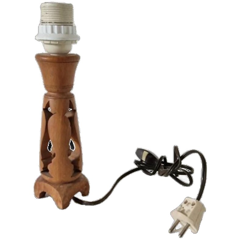 Vintage Lamp Lampenpootje Teakhout image 1