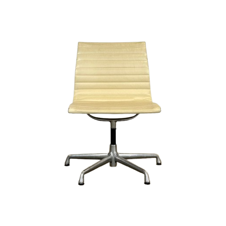 Herman Miller Ea 106 Draaibare Crème Leren Designstoel image 1