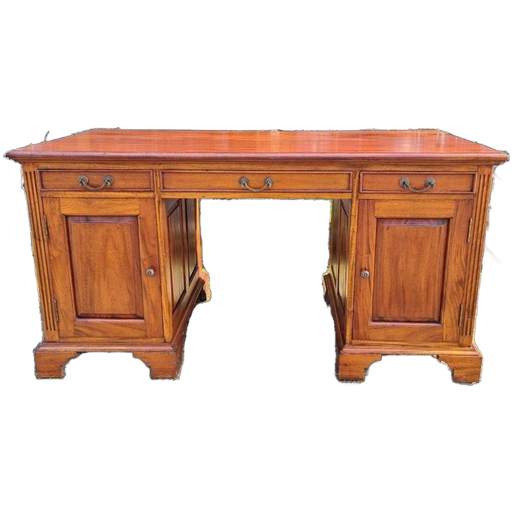 Teakhouten Bureau, Schrijftafel, Desk Afm. 150 X 64cm En 79c image 1