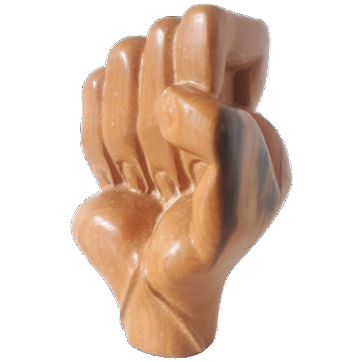 Reliving Vintage Houten Beeld Vuist Hand Beeldje Houtsnijwerk image 1