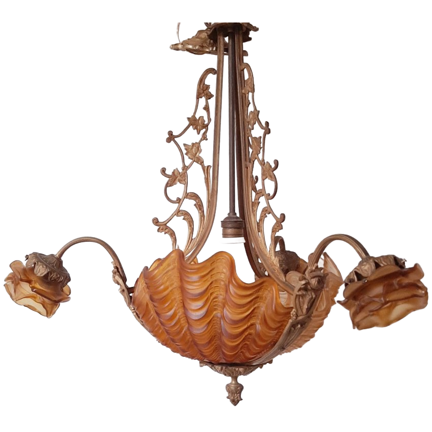 Art Nouveau Kroonluchter 1900 Frankrijk image 1