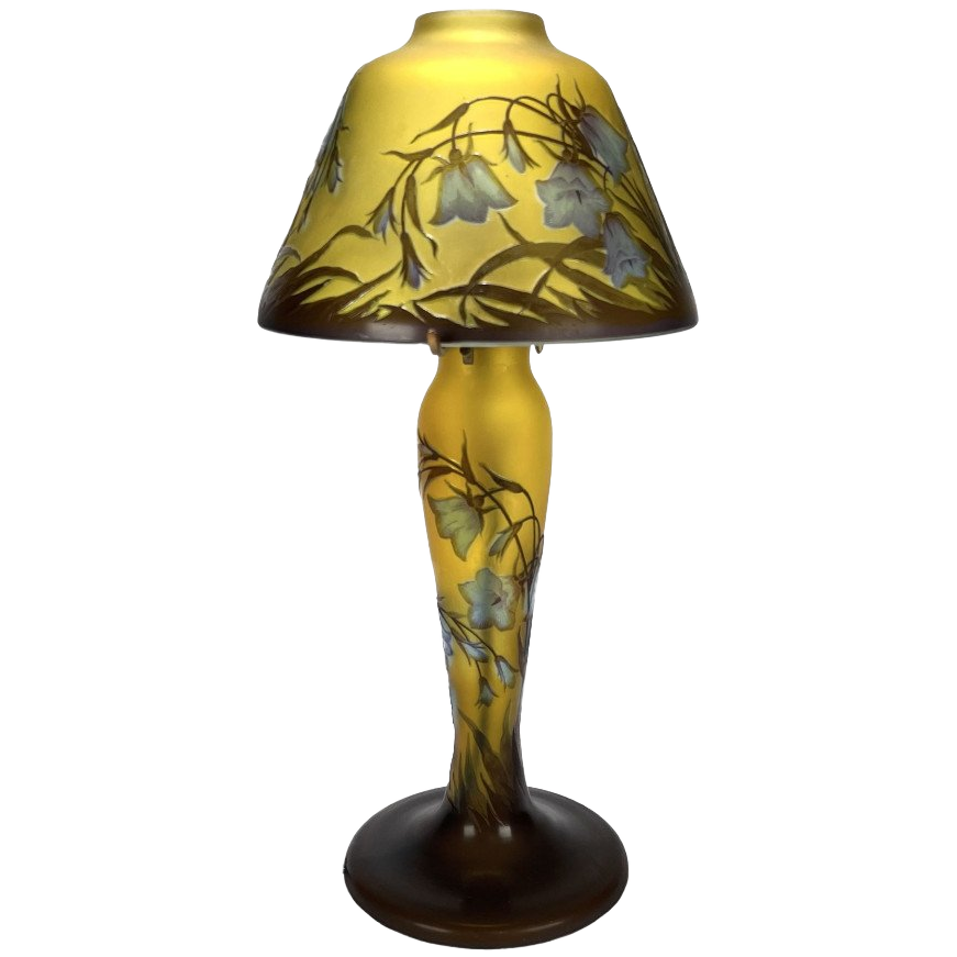 Art Nouveau Tafellamp In Gallé Stijl, Eind 20e Eeuw. image 1