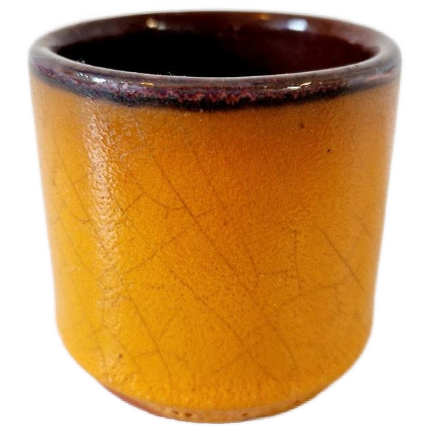 70's Vintage Bloempotje Oranje Minipotje Kamerplant Pot image 1
