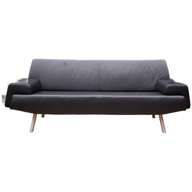 Havee Cloak Sky | Zwart Leren 2-zits Design Bank image 1