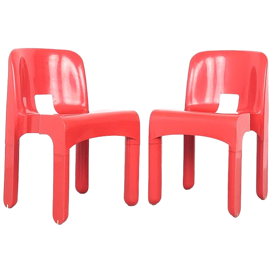 Joe Colombo Universal Stoelen Rood, 1960s image 1