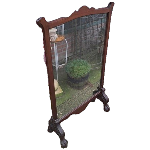 Antiek Haardscherm Afm. 71 X 27cm En 116cm Hoog. image 1