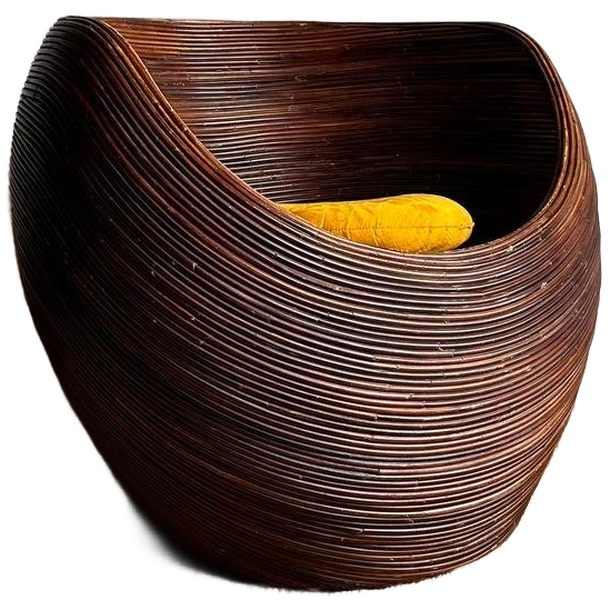 Gabriella Crespi Rotan Fauteuil Mid Century Vintage image 1